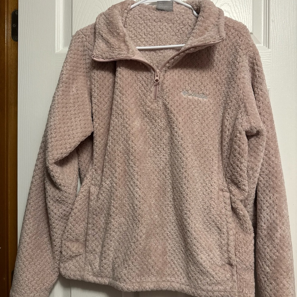 Columbia Pink Plush Half-Zip Fleece Pullover